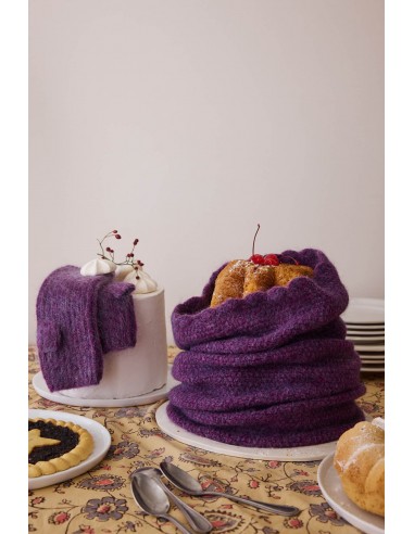 Holiday Gift Set: Purple Mittens + Collar basket pas cher